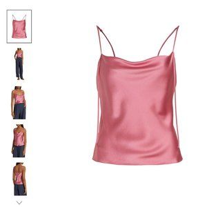 NWT- Vince Satin Draped Cowl-Neck Camisole Rosetta SZ Small
